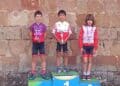 Primeros clasificados en el podio durante la cita en Burgos./CC 53X13