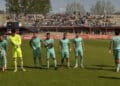 Los jugadores de la Segoviana saltan al estadio municipal Adolfo Suárez para jugar su partido ante el Real Ávila./JUAN MARTÍN-G. SEGOVIANA