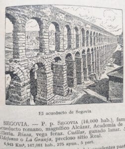 Página sobre el acueducto de Segovia.