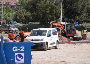 Obras en la glorieta Melitón Martín. / Alejandra Serna