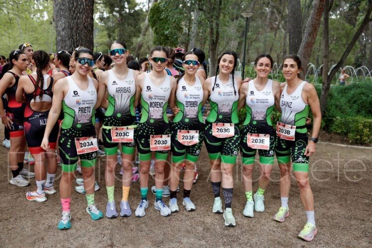 El Triatlón Lacerta brilla en la Liga Nacional de Duatlón en Albacete 1 El equipo femenino del club segoviano en Albacete./T. LACERTA