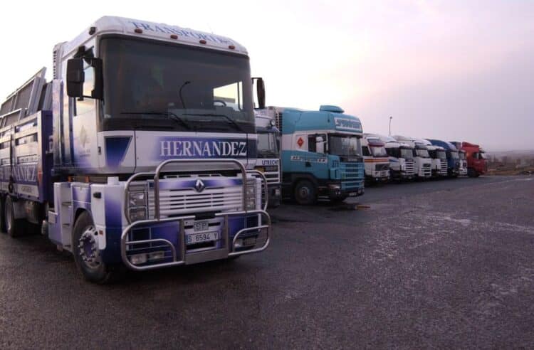 Retención de camiones en Boceguillas. El Adelantado