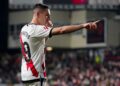 El segoviano Jorge de Frutos celebra un gol con el Rayo Vallecano durante la presente temporada en Primera División./RAYO VALLECANO