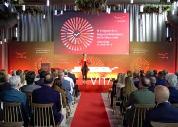 Los participantes en el congreso de Vitartis, durante la presentación del evento que corrió a cargo de la presentadora abulense Sara Escudero. / HÉCTOR CRIADO
