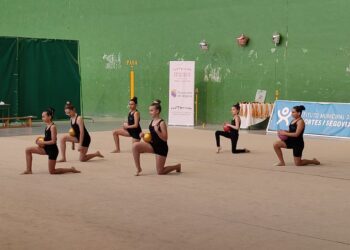 Un momento de la exhibición de gimnasia rítmica./ DIPUTACIÓN