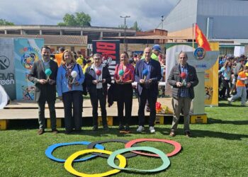Representantes de las instituciones, durante el desfile de participantes por Nava de la Asunción. / JCYL