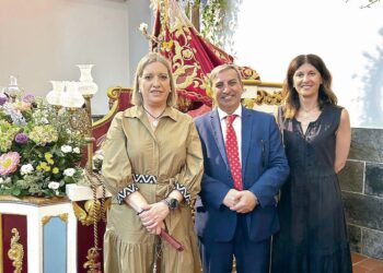 Mª Ángeles Herrero, izquierda, con José Luis Sanz Merino y la delegada de la Junta, Raquel Alonso en 2025.