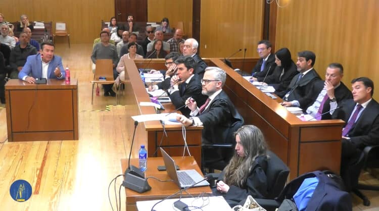 Declaración del hijo del dueño de la funeraria en una de las sesiones del juicio del caso ‘Ataúdes’. / Audiencia Provincial de Valladolid