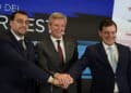Reunión, hoy en Oviedo, de los presidentes de Asturias, Galicia y Castilla y León. / Paco Paredes