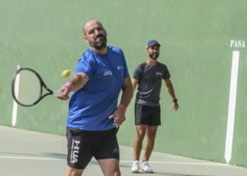 Un encuentro de frontenis durante la pasada edición del Torneo Interpueblos./DIPUTACIÓN