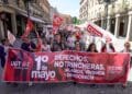 Cabecera de la manifestación de este 1 de mayo en Segovia.. / Héctor Criado
