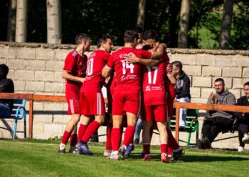 Los jugadores del Turégano celebran un gol en el encuentro ante el Betis de Valladolid celebrado en El Burgo./HÉCTOR CRIADO