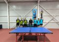 Los jugadores del Seghos y Boadilla posan antes del encuentro./SEGHOS ETM