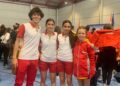 Delegación del club segoviano durante la cita en Burgos./T. LACERTA