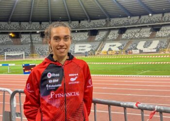 Idaira Prieto tras la cita celebrada en Bruselas./BILBAO ATLETISMO