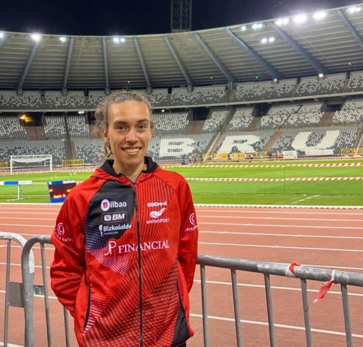 Idaira Prieto tras la cita celebrada en Bruselas./BILBAO ATLETISMO