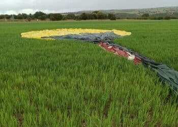 Rastro del globo una vez aterrizado. / CEDIDA