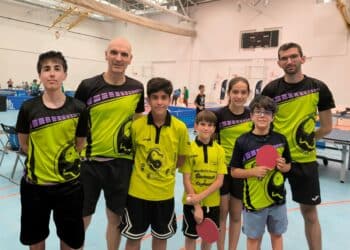 La delegación del club segoviano durante los Campeonatos de Castilla y León en Palencia./SEGHOS