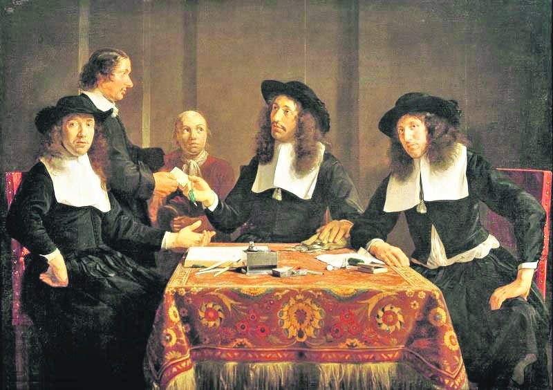 Reunidos (a todas horas) 2 Regentes del hospital de leprosos de Haarlem. Jan de Bray, 1667.